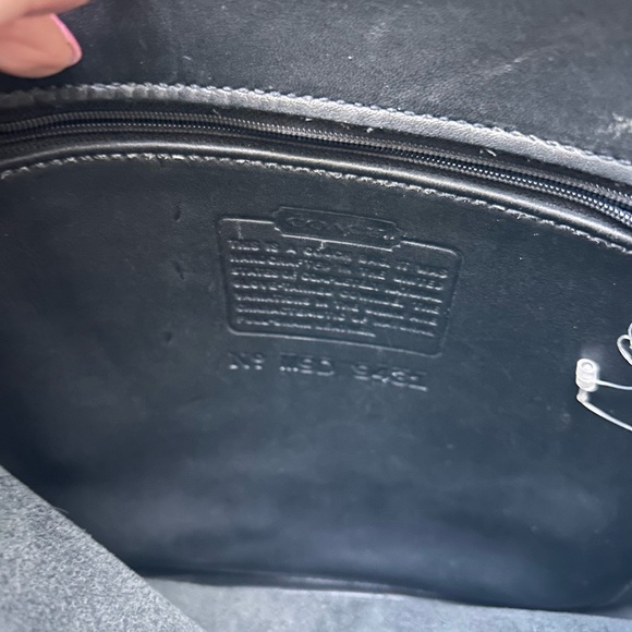 EUC / Coach Black Leather Messenger Bag - Picture 6 of 14